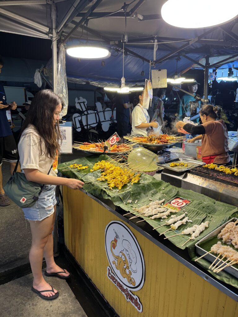 Grilled skewers at Krabi Town night market