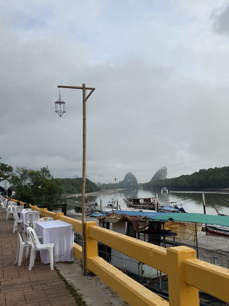 Riverside running path in Krabi Town, ideal for morning jogging