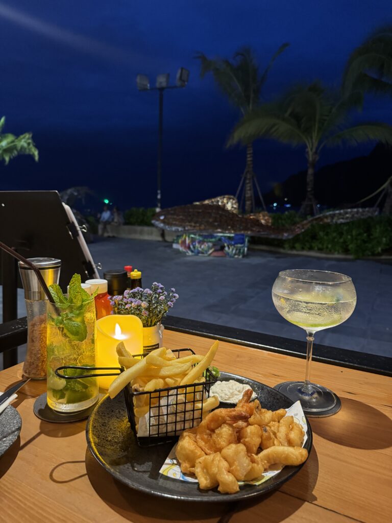 Beachfront restaurant view at Atom Beach Cafe Phi Phi