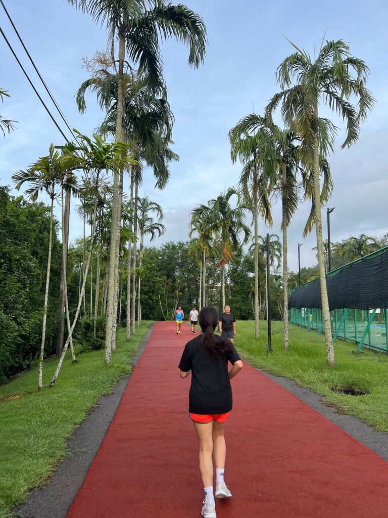 Morning jogging and exercise at Thara Park in Krabi Town